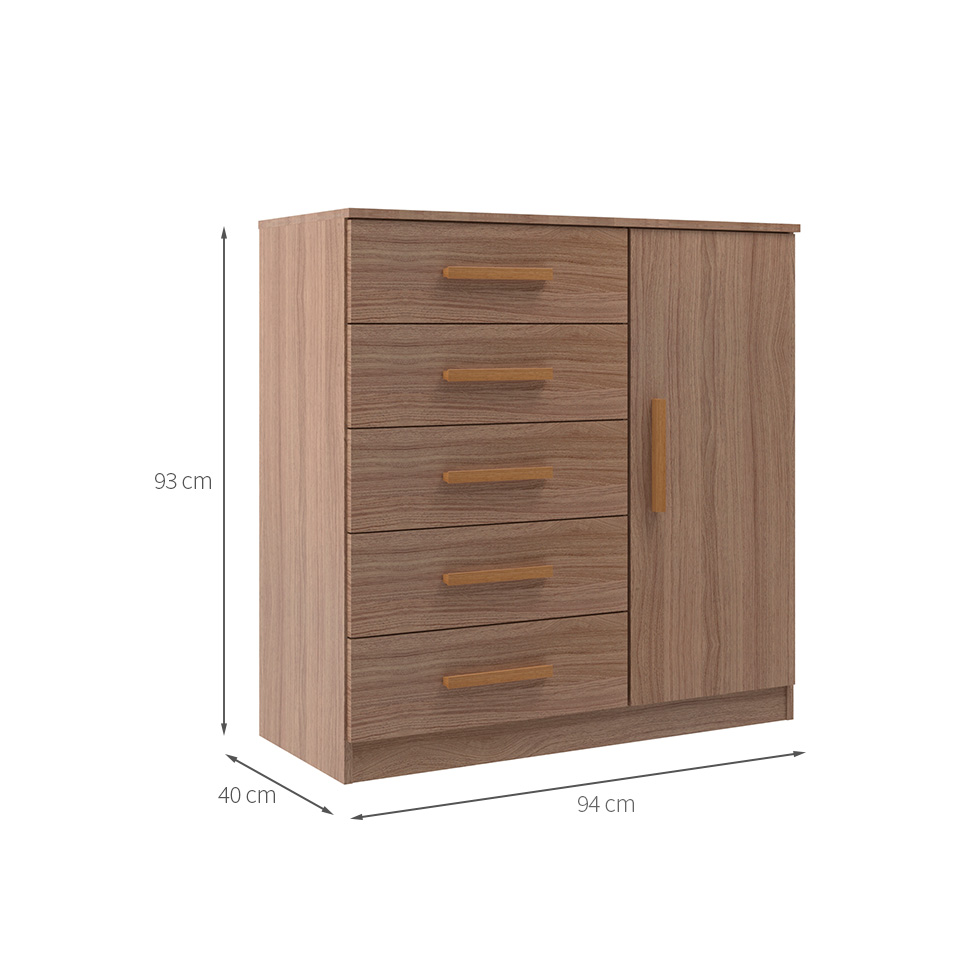 Cômoda Sapateira New Monaco 1 Porta 5 Gavetas Demolição