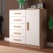 Cômoda Sapateira New Monaco 1 Porta 5 Gavetas Demolição e Branca