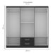 Guarda-Roupa Casal Atalaia 6 Portas 2 Gavetas Preto