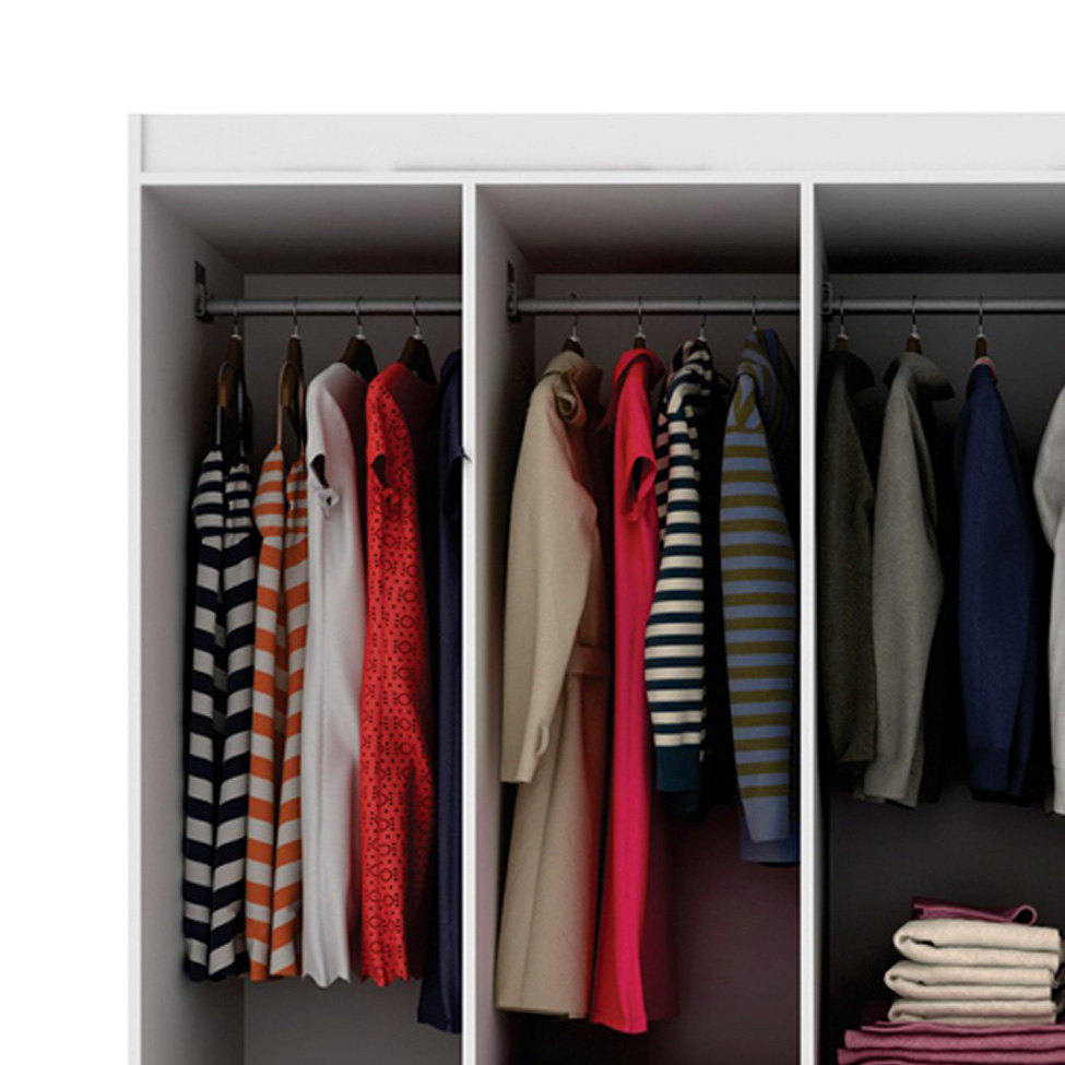 Guarda-Roupa Casal Bergamo 6 Portas 9 Gavetas Branco