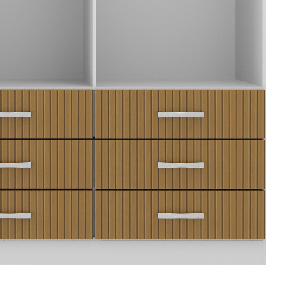 Guarda-Roupa Casal Bergamo 6 Portas 9 Gavetas Marrom Claro