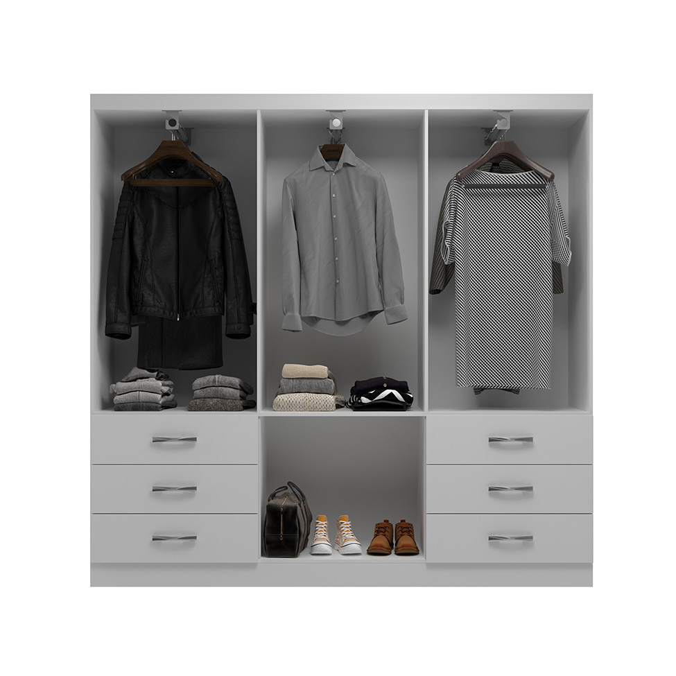 Guarda-Roupa Casal New Encante 6 Portas 6 Gavetas Branco