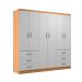 Guarda-Roupa Casal New Encante 6 Portas 6 Gavetas Cinnamomo e Branco