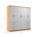 Guarda-Roupa Casal New Encante 6 Portas 6 Gavetas Cinnamomo e Branco