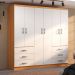 Guarda-Roupa Casal New Encante 6 Portas 6 Gavetas Cinnamomo e Branco