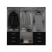 Guarda-Roupa Casal New Encante 6 Portas 6 Gavetas Preto