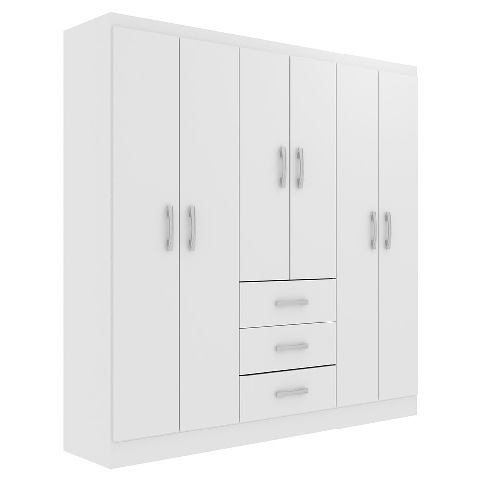 Guarda-Roupa Casal Sevilha 6 PT 2 GV Branco