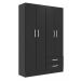 Guarda-Roupa Solteiro Atalaia 4 PT 2 GV Preto