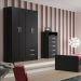 Guarda-Roupa Solteiro Atalaia 4 PT 2 GV Preto