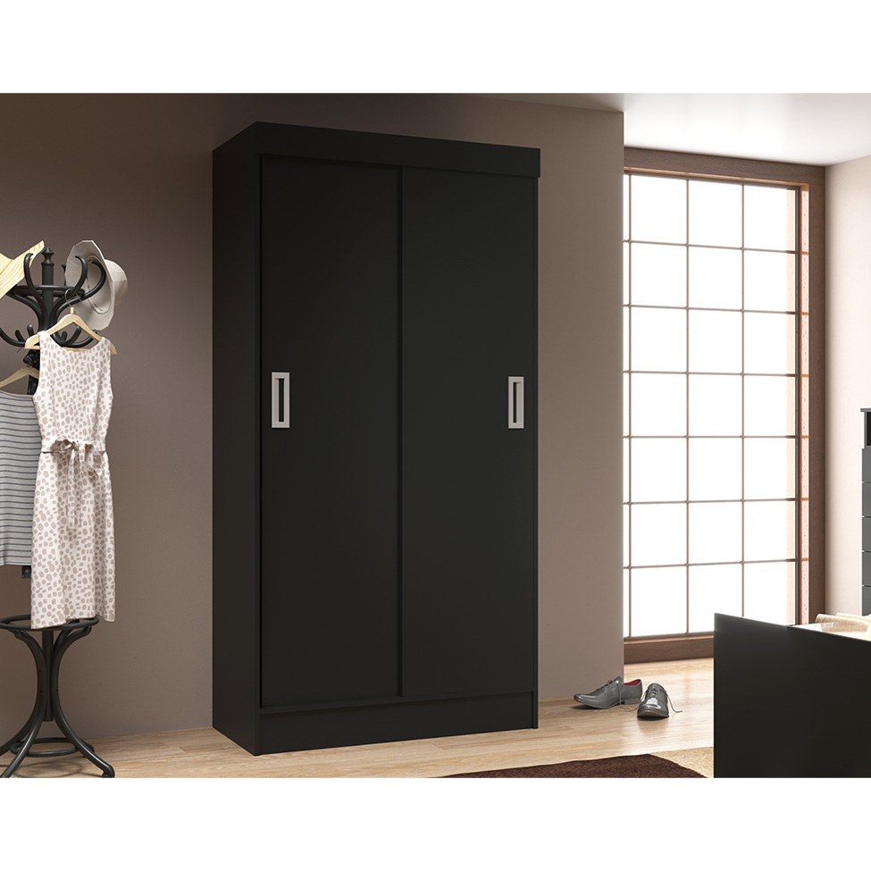 Guarda-Roupa Solteiro Berlim 2 Portas Preto