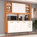 Kit de Cozinha Agata 6 Portas 3 Gavetas Cinnamomo e Branco