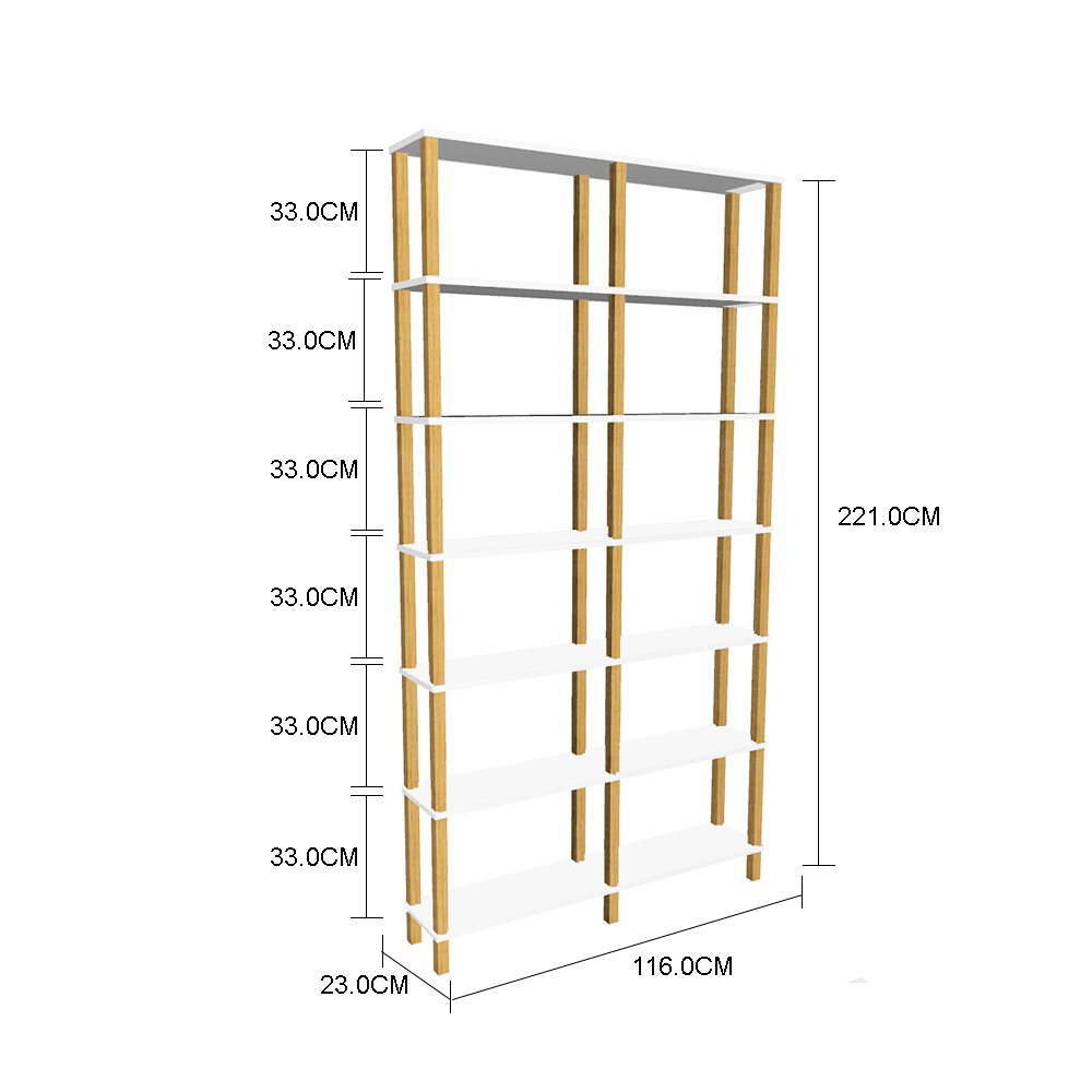 Estante 116x23x221 Branca 6 Prat. 33cm