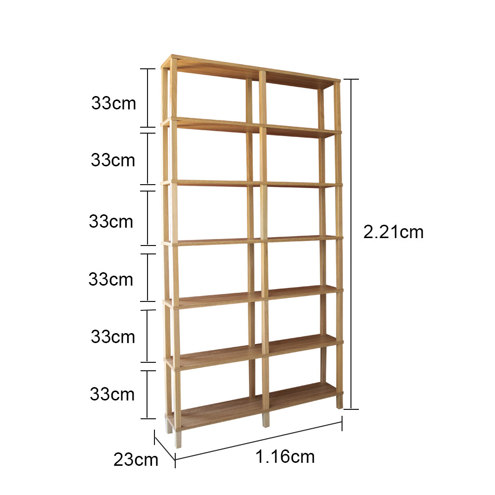Estante 116x23x221 c/ 6 Prat. 33cm Freijó
