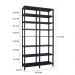 Estante 116x38x221 Preta Montantes Pretos