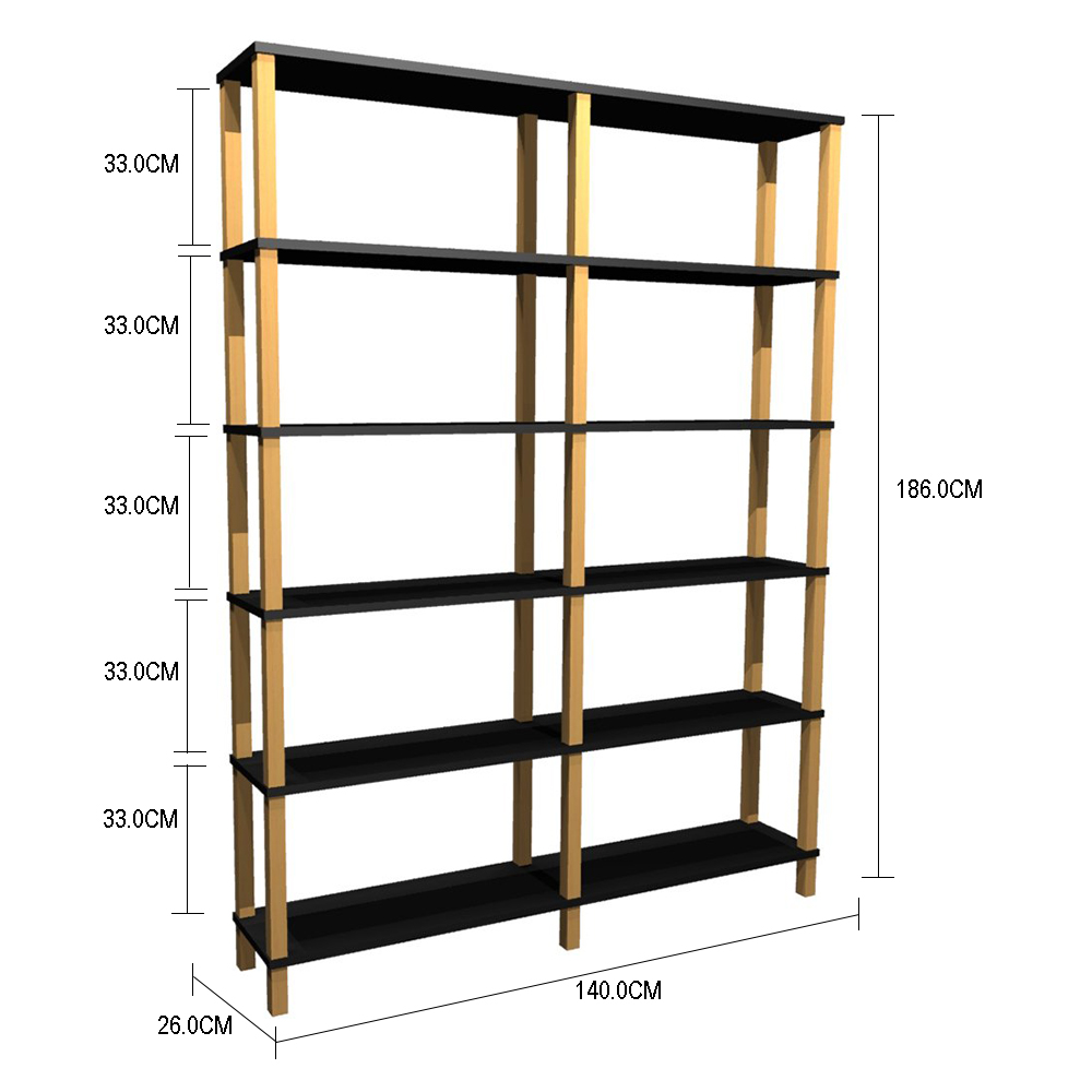 Estante 140x26x186 Preto