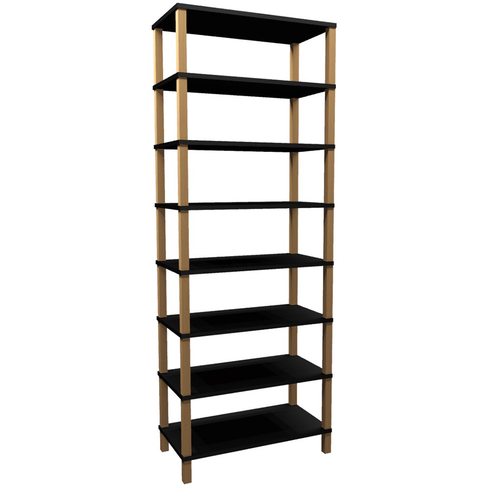 Estante 72x38x195 Preto c/ 7 Prat. 24,3cm