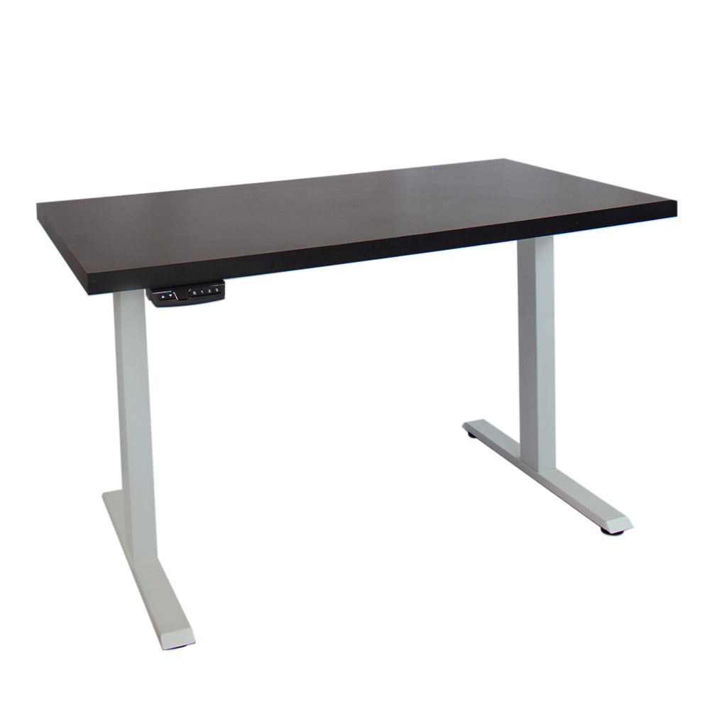 MESA COM REGULAGEM 1,50x70 BRANCO COM TAMPO PRETO