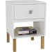 Mesa de Cabeceira Cubo 40x56x40 Branco c/ 1 Gaveta