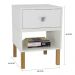 Mesa de Cabeceira Cubo 40x56x40 Branco c/ 1 Gaveta