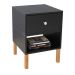 Mesa de Cabeceira Cubo 40x56x40 Preto c/ 1 Gaveta