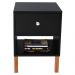 Mesa de Cabeceira Cubo 40x56x40 Preto c/ 1 Gaveta