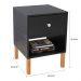 Mesa de Cabeceira Cubo 40x56x40 Preto c/ 1 Gaveta