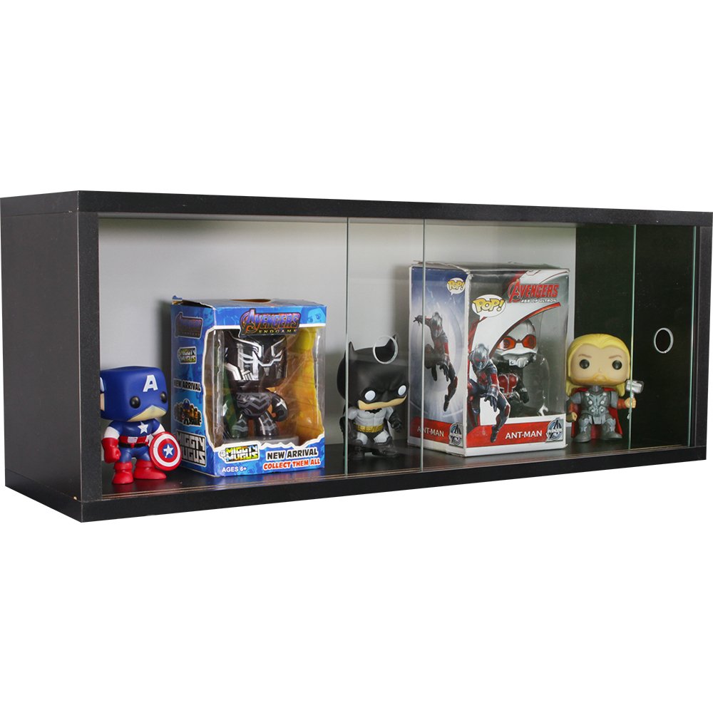 Nicho 60x23x18 Preto c/ Portas de Vidro