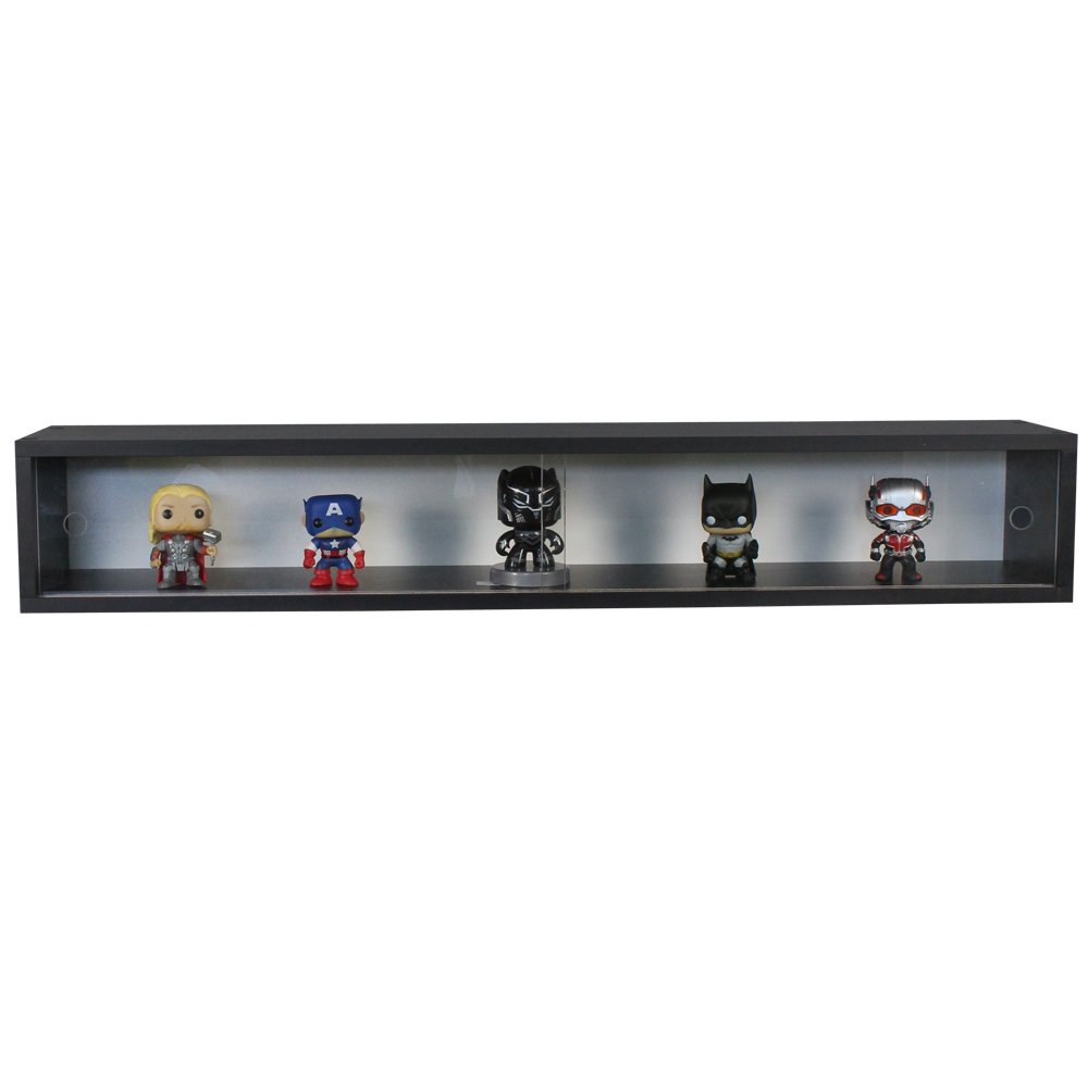 Nicho Funko Portas Correr Vidro Preto 100x16x18