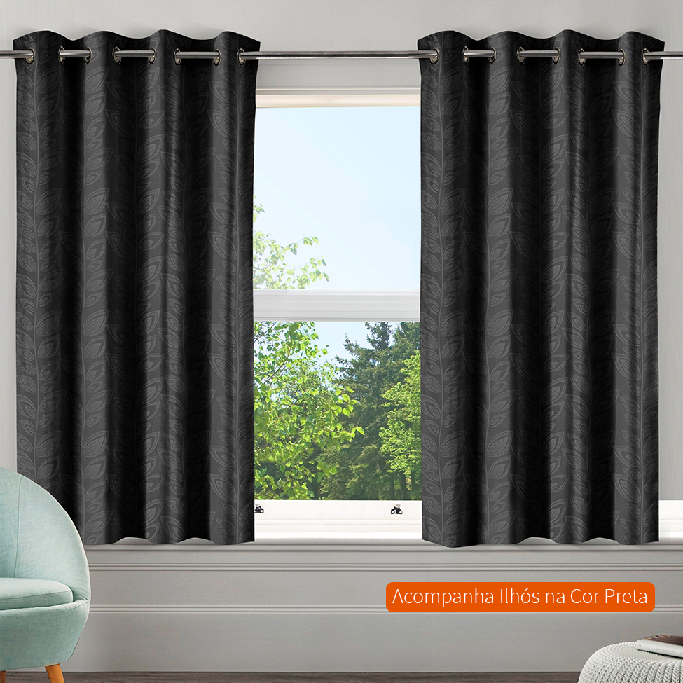 Cortina Bloom (170x300) Preta