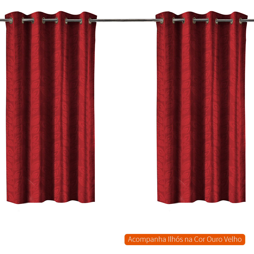 Cortina Bloom l (170x300) Vermelha