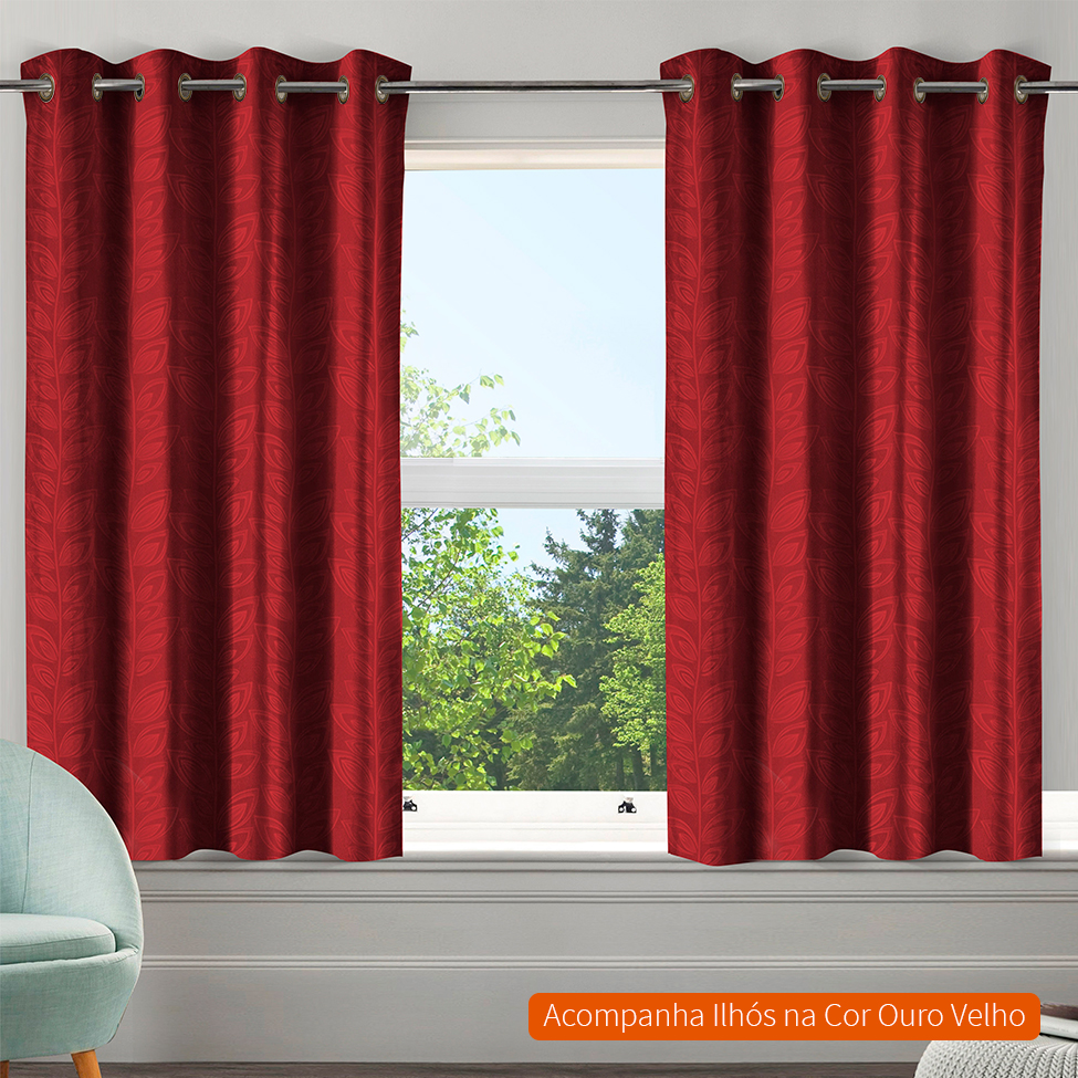 Cortina Bloom l (170x300) Vermelha