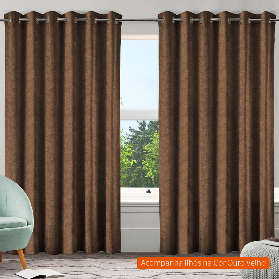 Cortina Bloom l (230x400) Taupe