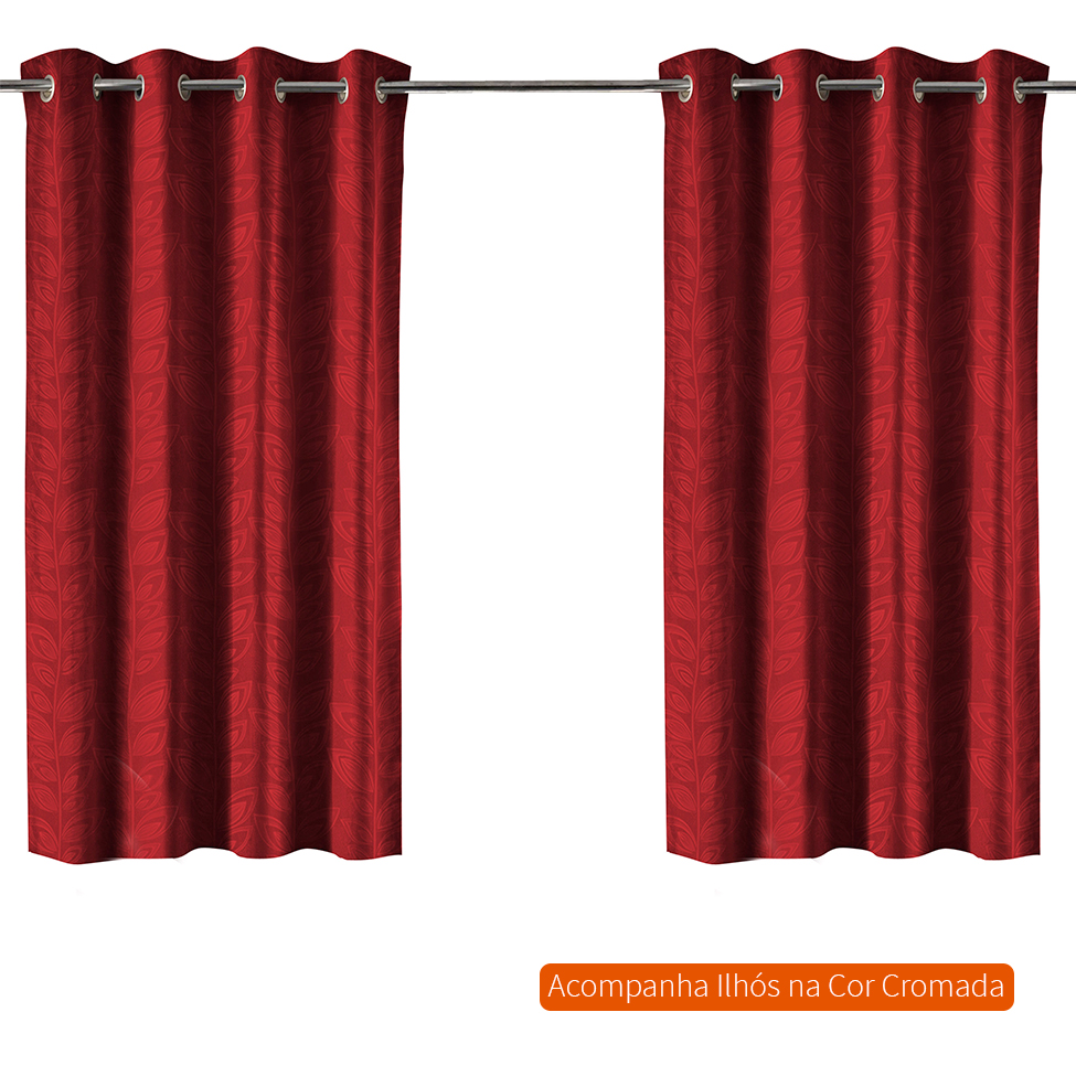 Cortina Bloom ll (170x300) Vermelha