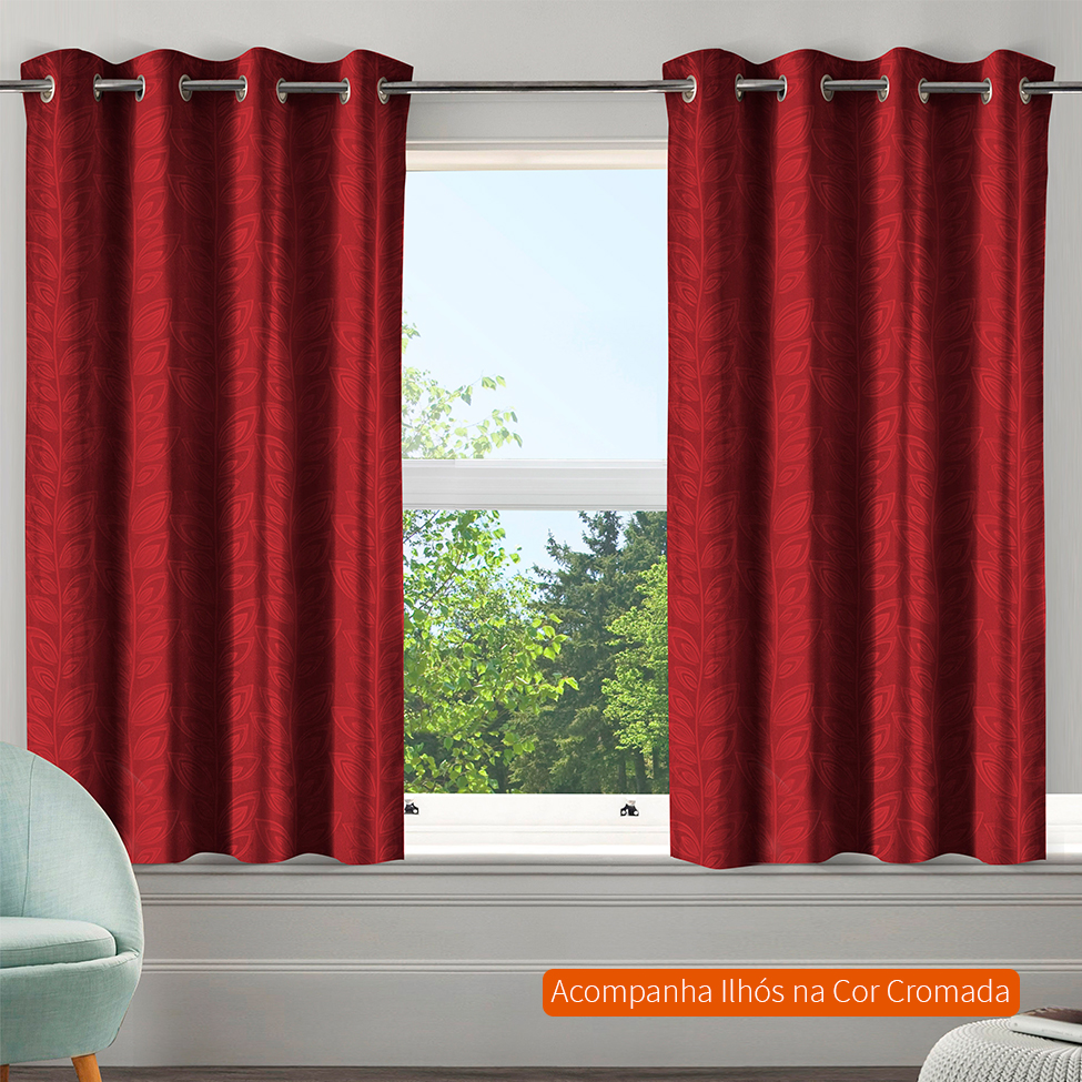 Cortina Bloom ll (170x300) Vermelha