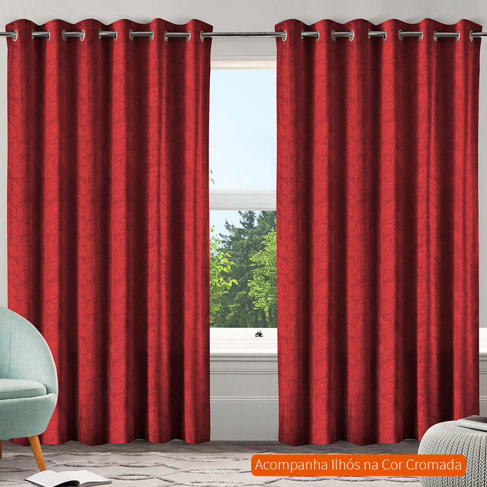 Cortina Bloom ll (230x400) Vermelha