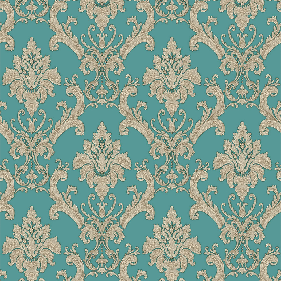 Papel de Parede Bela Vista l (53x1000) Azul e Dourado