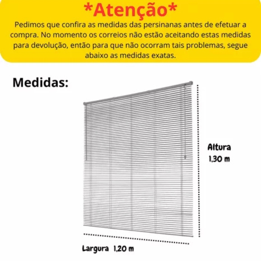 Persiana Cortina Horizontal Pvc 1,20x1,30m Off Evolux Diversas Cores - Branco