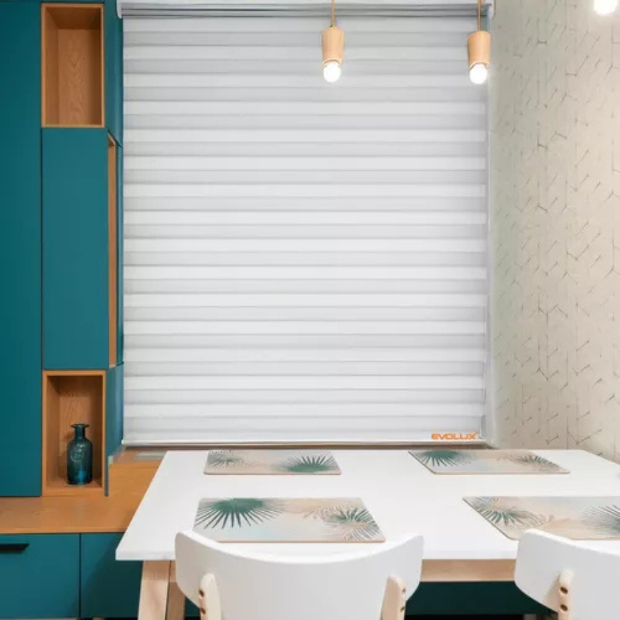 Persiana Rolo Dupla Zebrada 140x160 - Branco