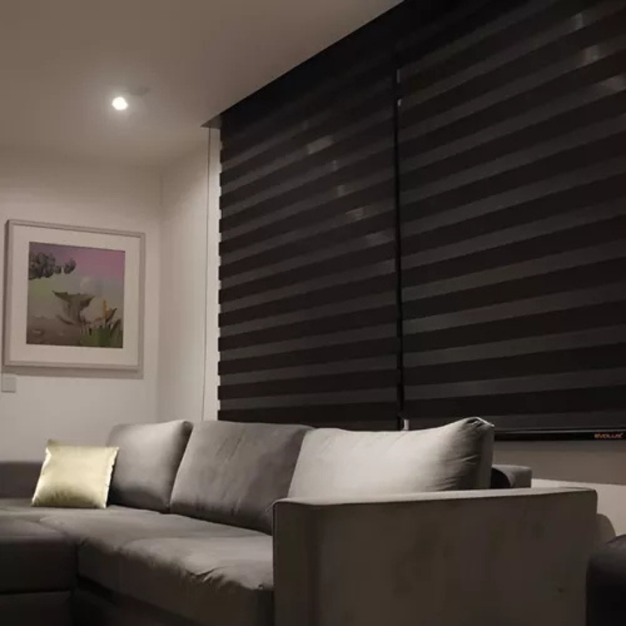 Persiana Rolo Dupla Zebrada 140x160 - Preto