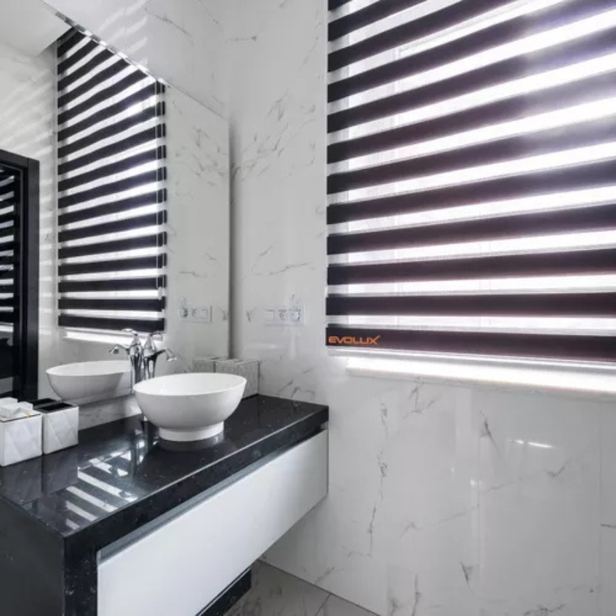 Persiana Rolo Dupla Zebrada 140x160 - Preto