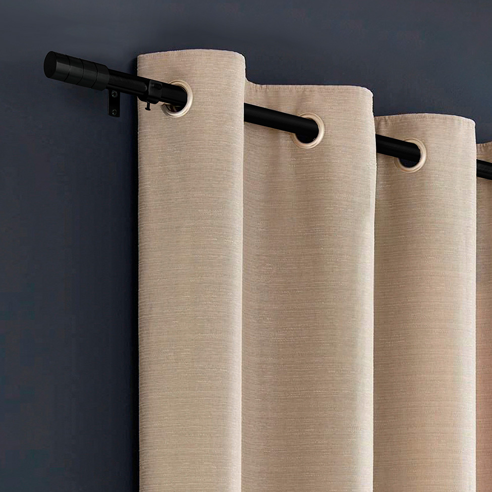 Varão Extensível para Cortina Cilindrica 210 cm Preto