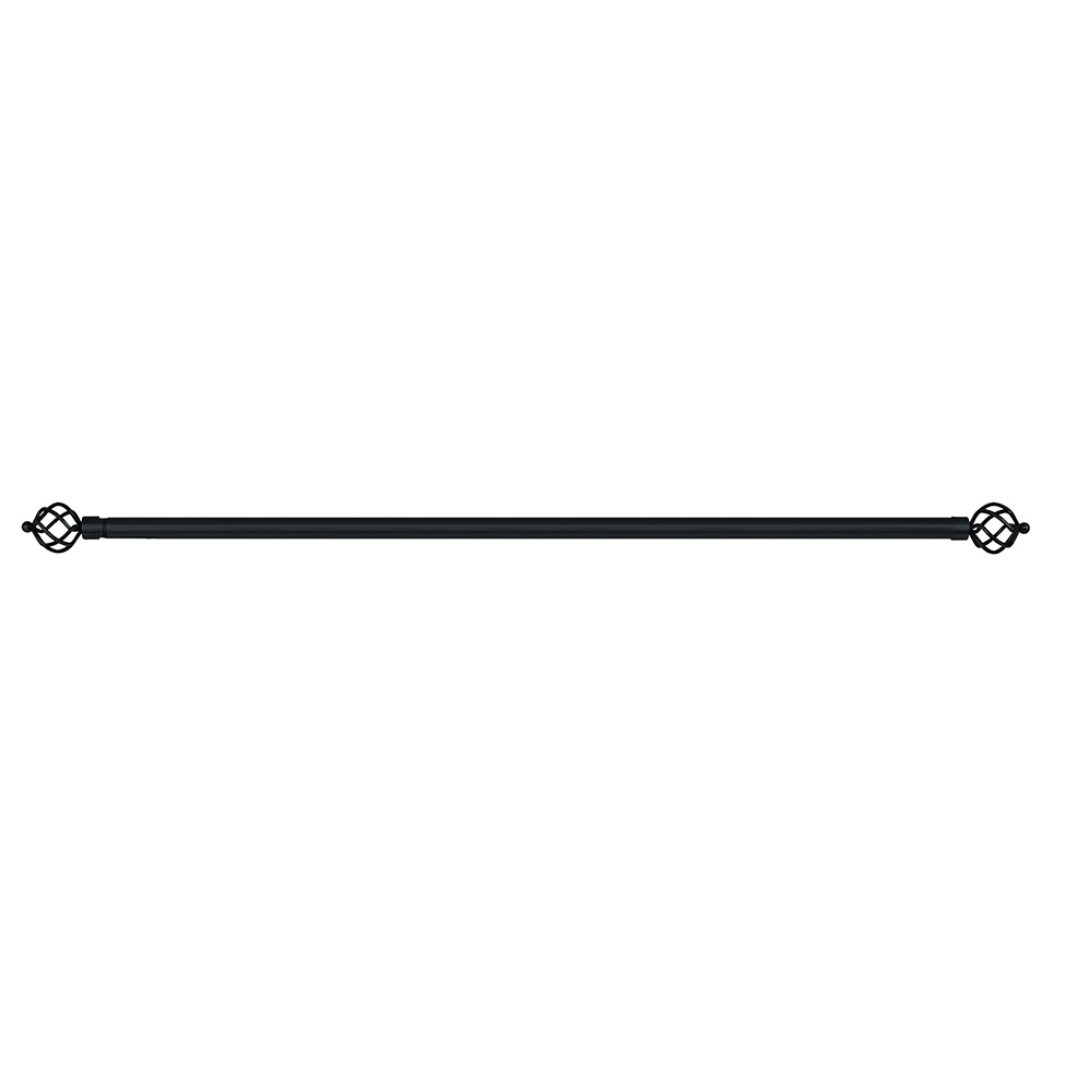 Varão Extensível para Cortina Coroa 300 cm Preto