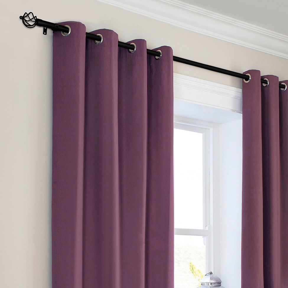 Varão Extensível para Cortina Coroa 300 cm Preto