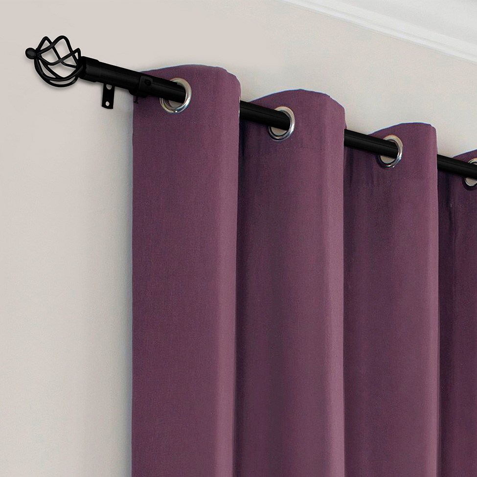 Varão Extensível para Cortina Coroa 300 cm Preto
