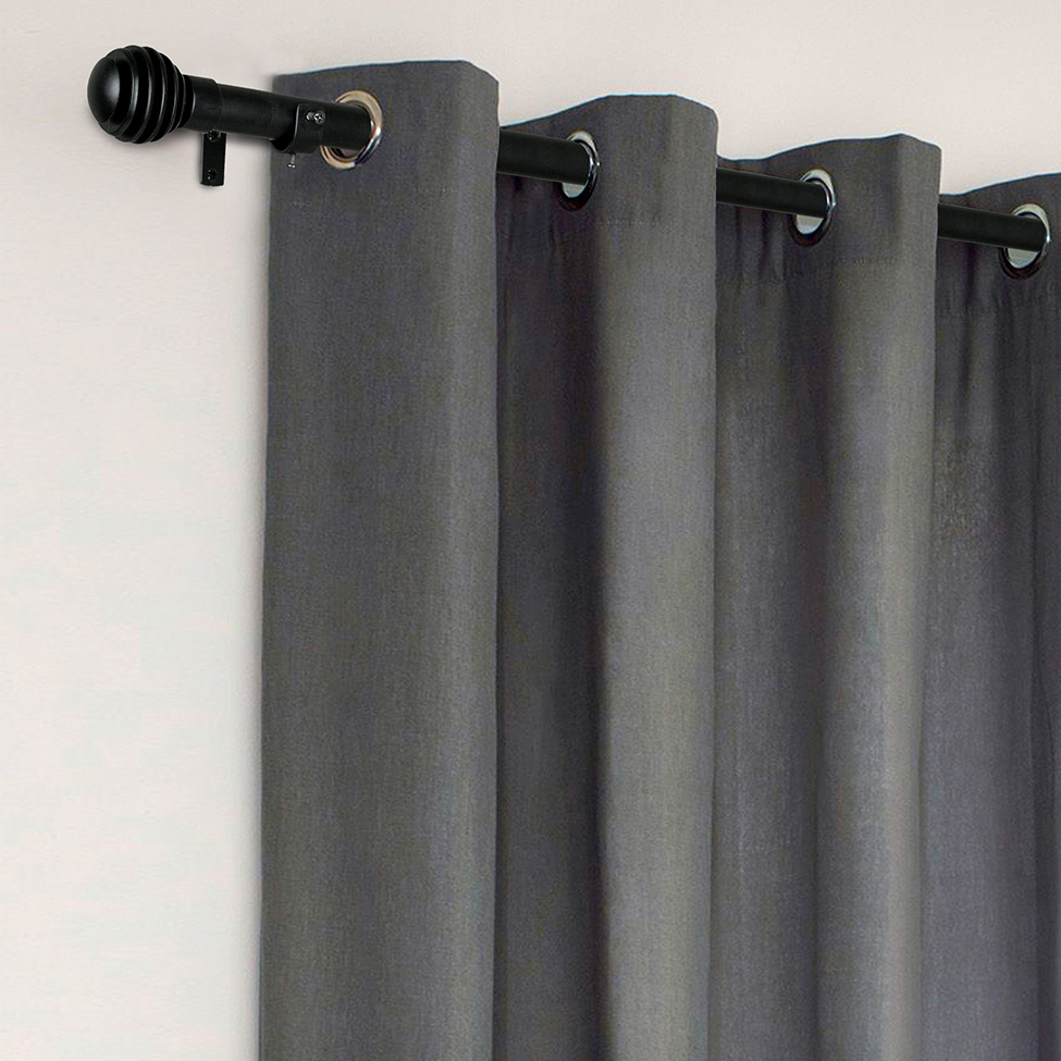 Varão Extensível para Cortina Esfera 210 cm Preto