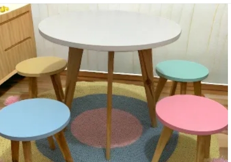 Mesa Infantil + 4 Banquetas Kids