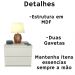 Kit 2 Mesas de Cabeceira 2 Gavetas 30 cm MDF Branco