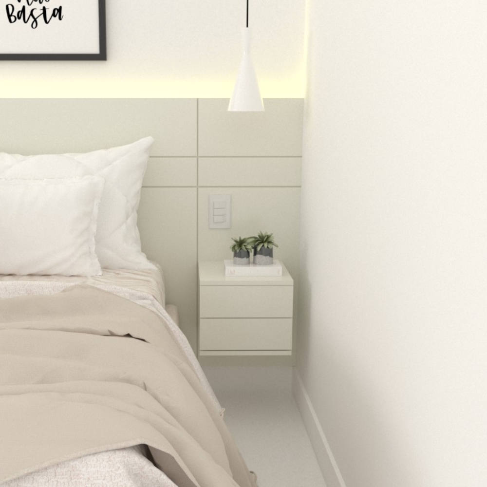 Kit 2 Mesas de Cabeceira 2 Gavetas 30 cm MDF Branco