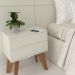 Kit 2 Mesas de Cabeceira 2 Gavetas 40 cm MDF Branco com Pés
