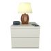 Mesa de Cabeceira 2 Gavetas 30 cm MDF Branco